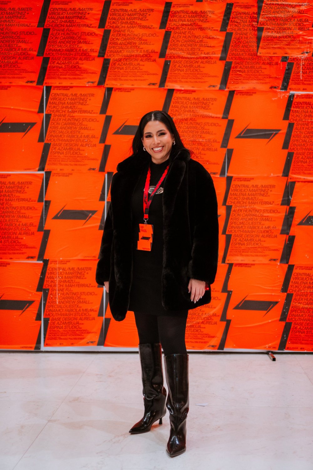 Marcela at LADFEST with a VIP pass
